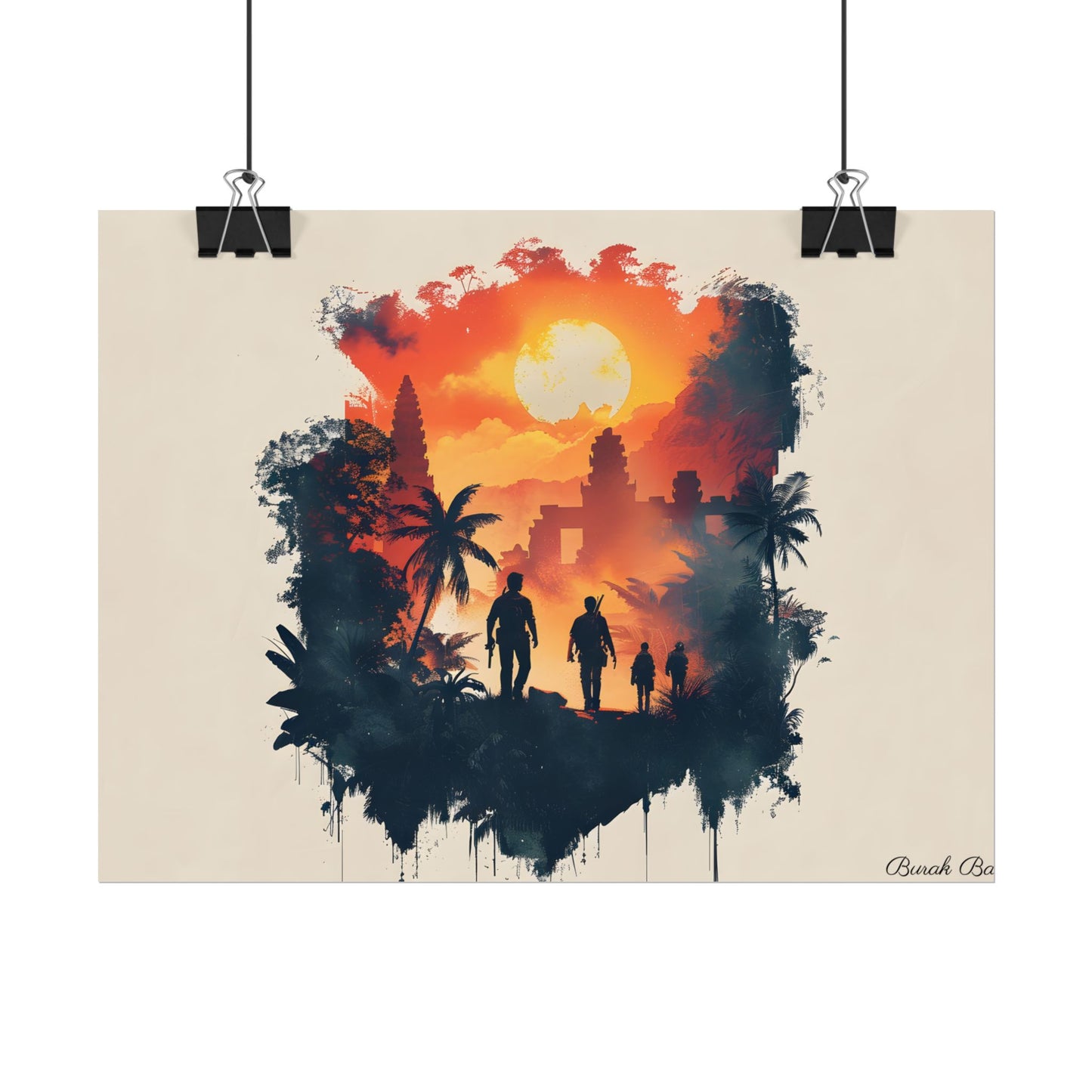 Nathan Drake's Adventure: Minimalist Illustration - Poster