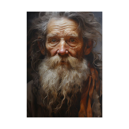 Elderly Wisdom: Realistic Portrait Art - Poster