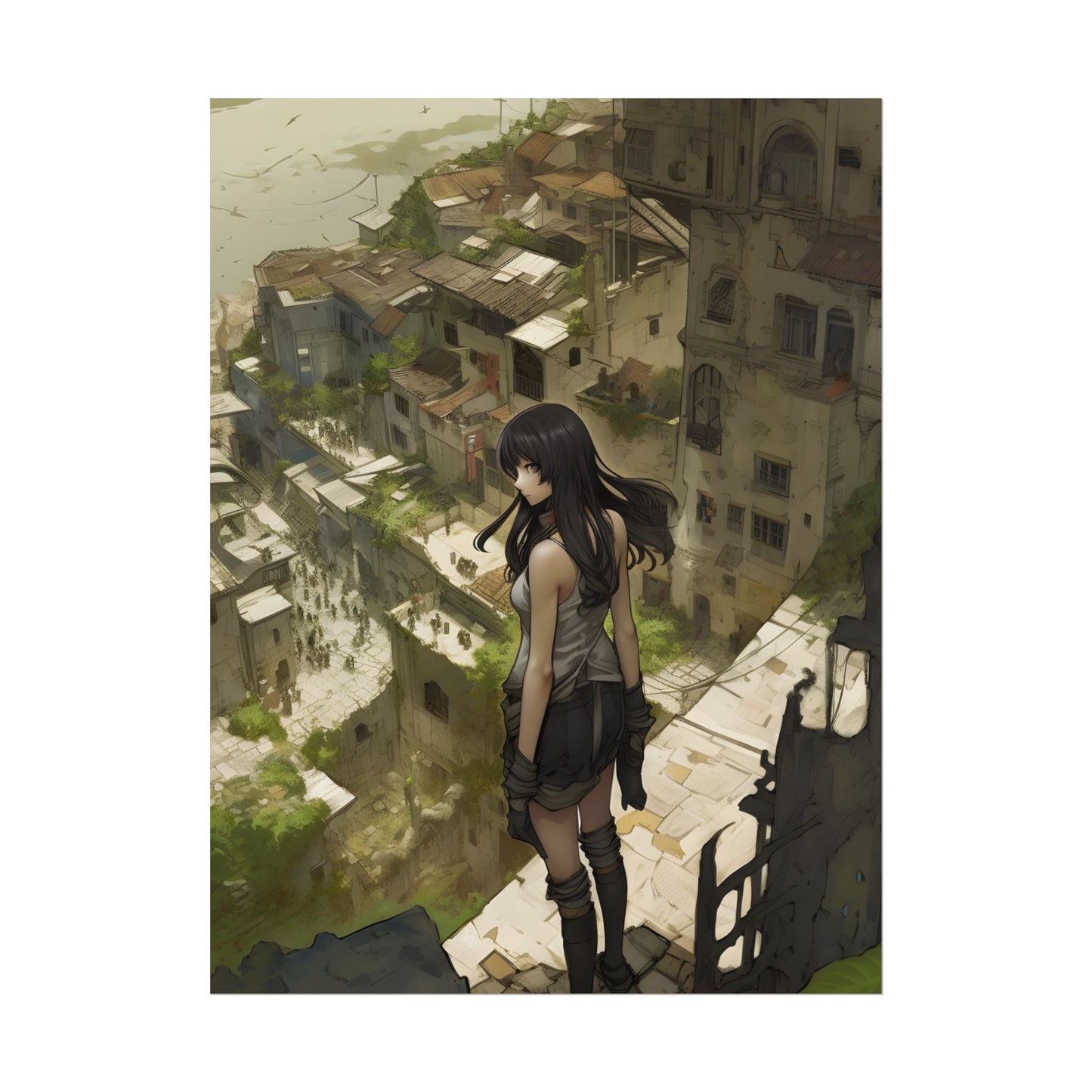 Dramatic Bird's Eye View: Mysterious Anime Encounter - Poster