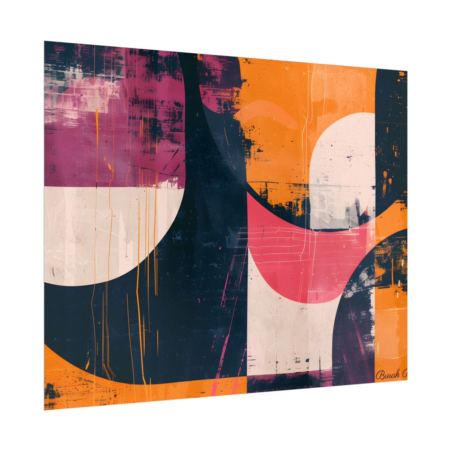Vibrant Abstract Geometries: Colorful Artwork in Bold Shades - Poster