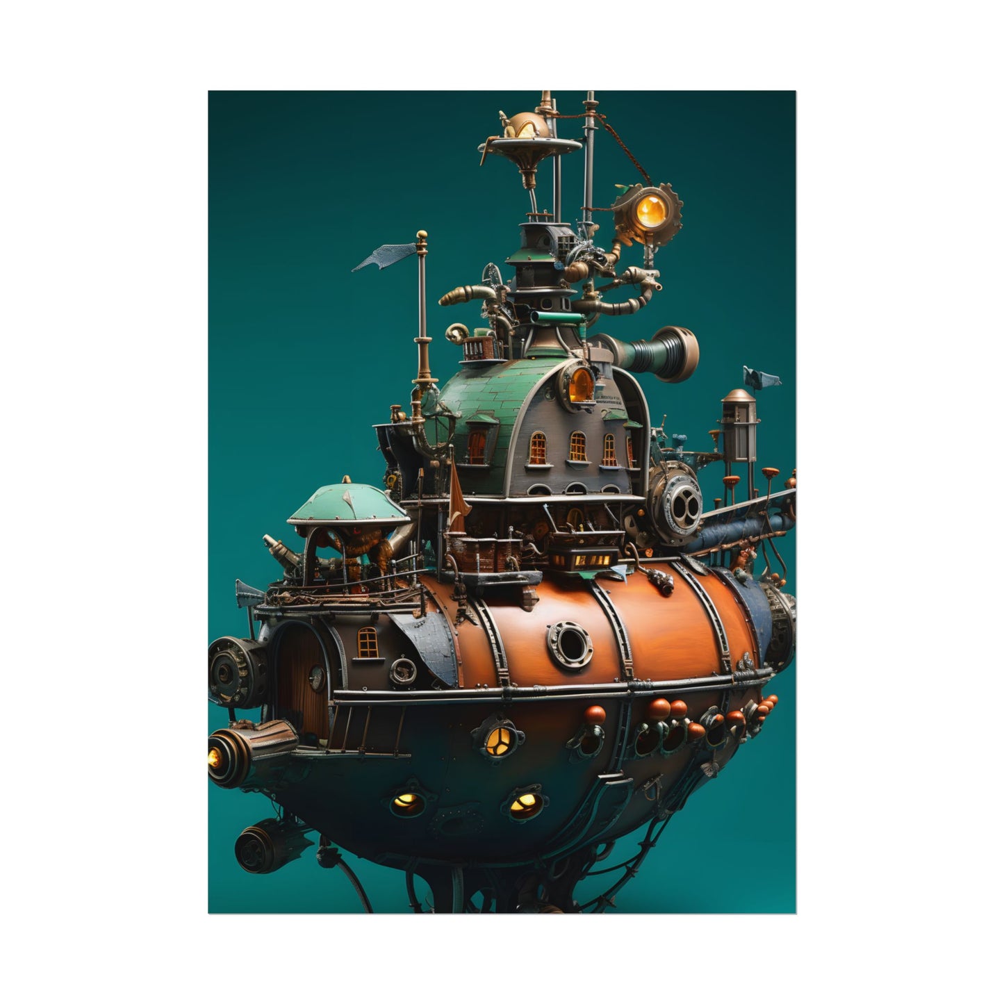 Steampunk Undersea Journey with Captain Nemo's Nautilus - Poster