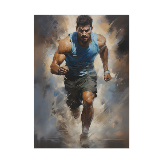 Passionate Athletic Portrait: Dedicated to Excellence - Poster