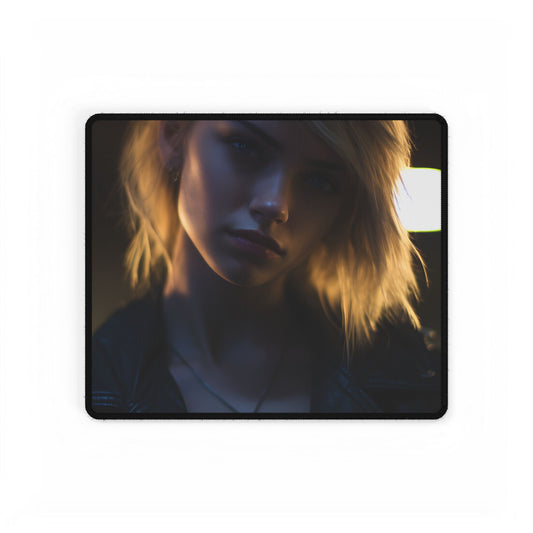 Teenage Cyberpunk: Futuristic Face Close-Up - Desk Mat