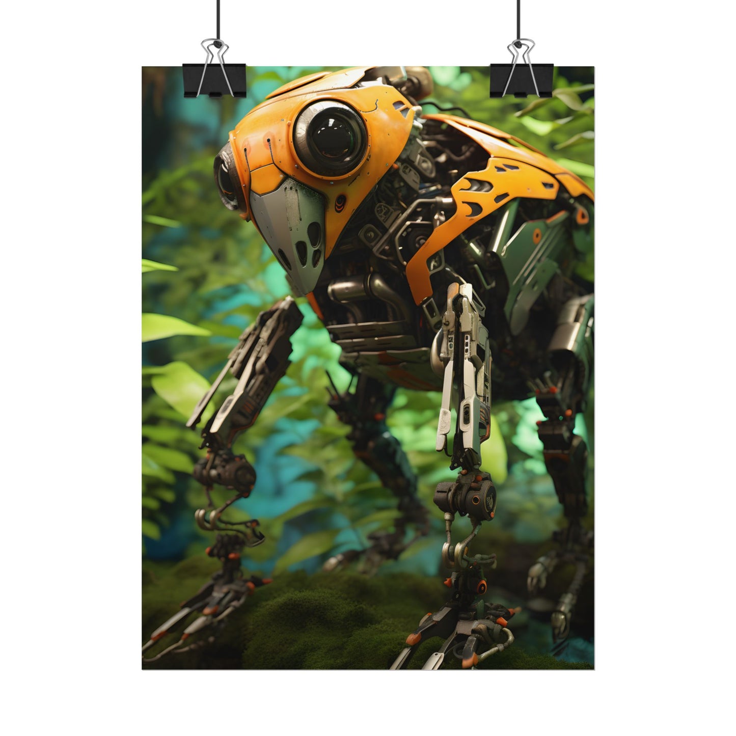 Robotic Wildlife Sanctuary: AI-Operated Guardian in Bloom - Poster