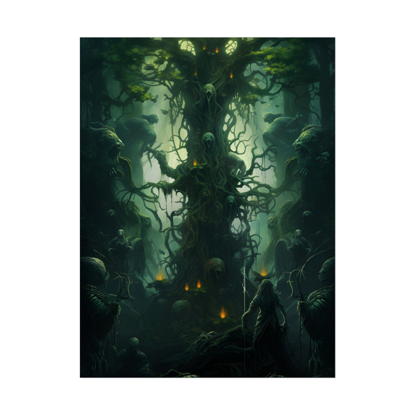 Mystical Forest Guardians: Ancient Tree Spirits Unite - Poster