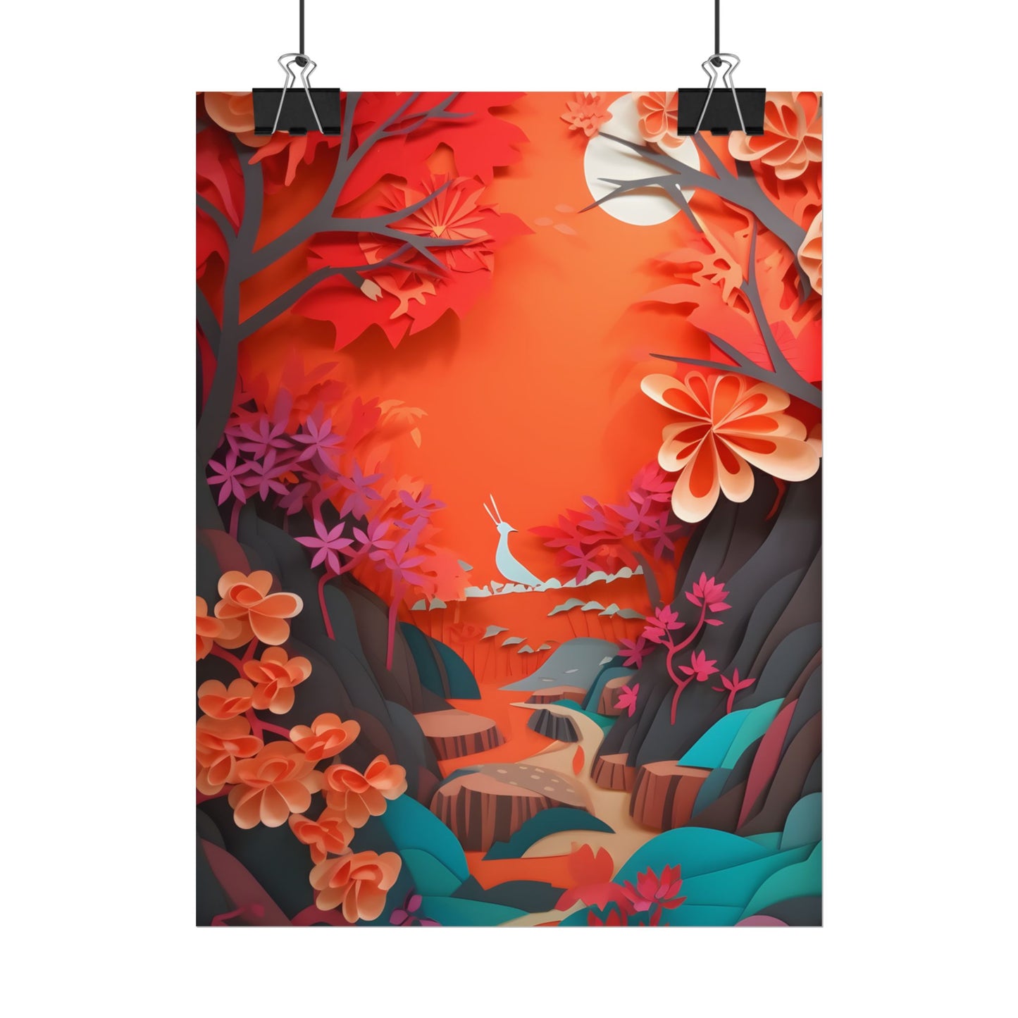 Vibrant European Landscape: Colorful Paper Quilling Art - Poster