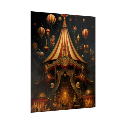 Whimsical Clockwork Circus: Fantastical Art with Vibrant Details - Poster
