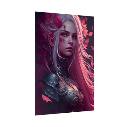 Astonishing Female Portrait with Pink Hair: Artistic Vision - Poster