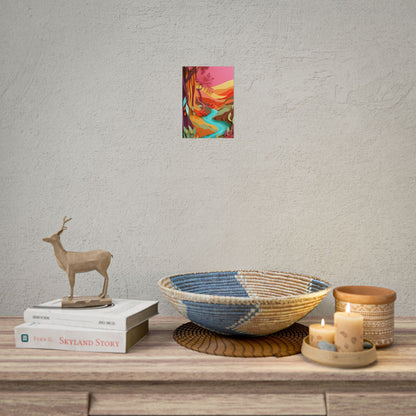 Vibrant Paper Quilled Canyon: Eye-Catching Landscape Art - Poster