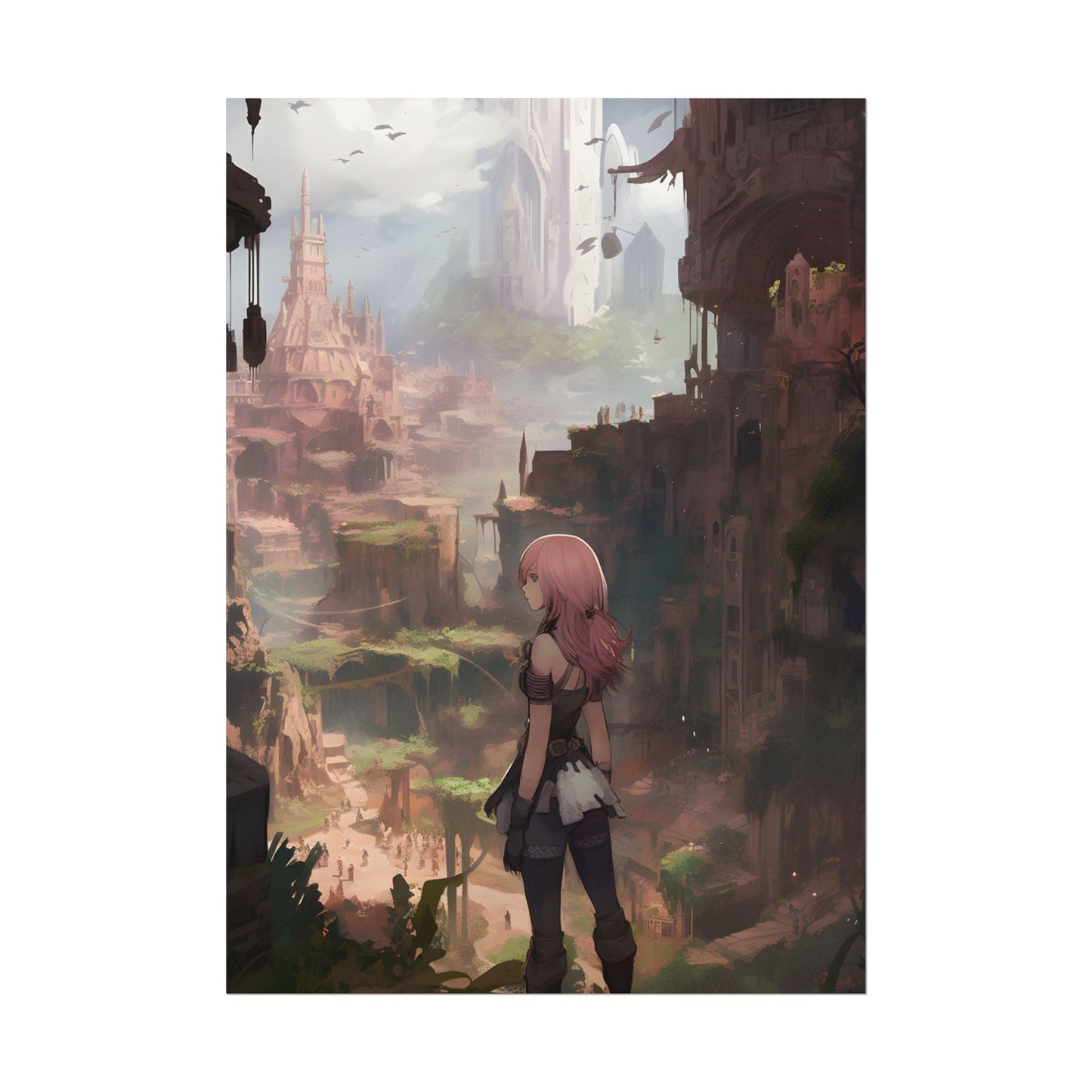 Birds in Flight: Anime-Style Avian Art - Poster