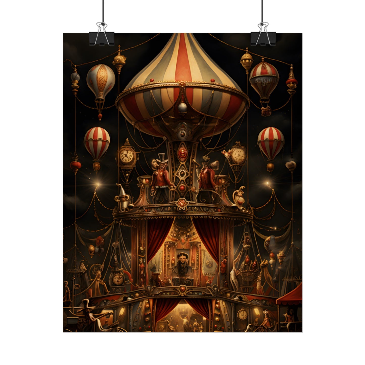 Whimsical Clockwork Circus: A Fantastical Artwork - Poster