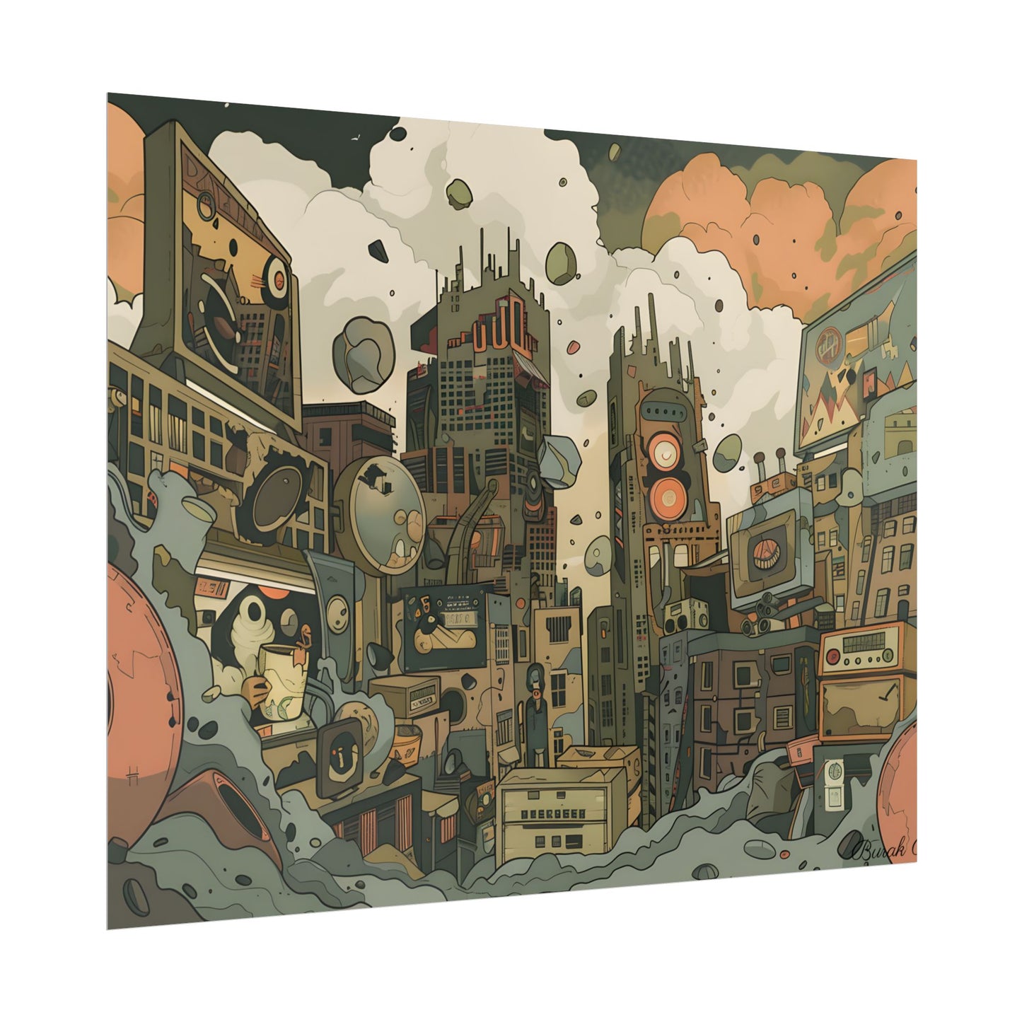 Comic Book Style Iconic Mask: Bold Lines and Dramatic Details - Poster