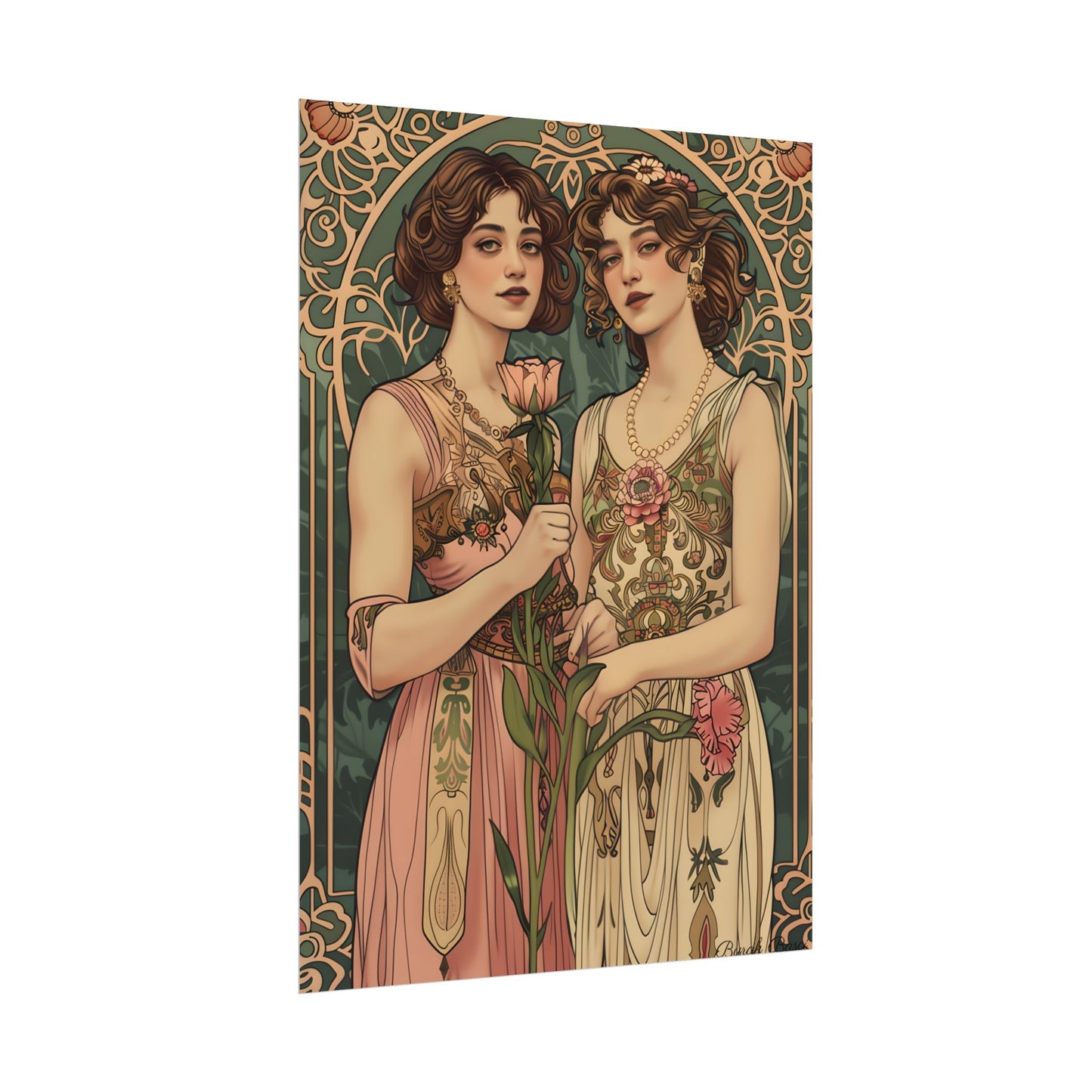 Women in Harmony: Primrose Bloom Artwork - Poster