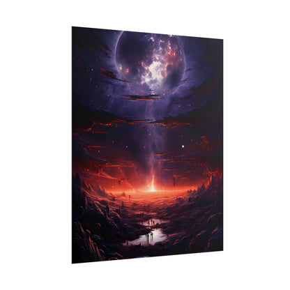 Vivid Black Hole Planet: A Detailed Cosmic Artwork - Poster