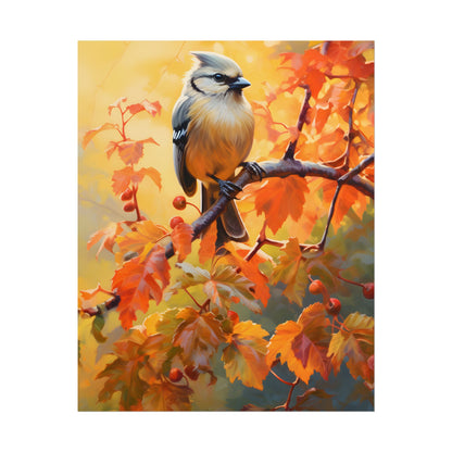 Vibrant Oak Branch: Oil Painting of Nature's Serenity - Poster