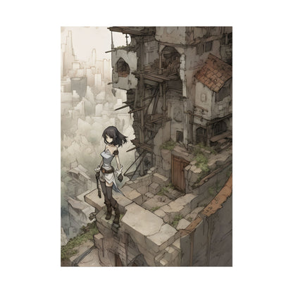 Dramatic Anime Bird Art: Detailed Illustration - Poster