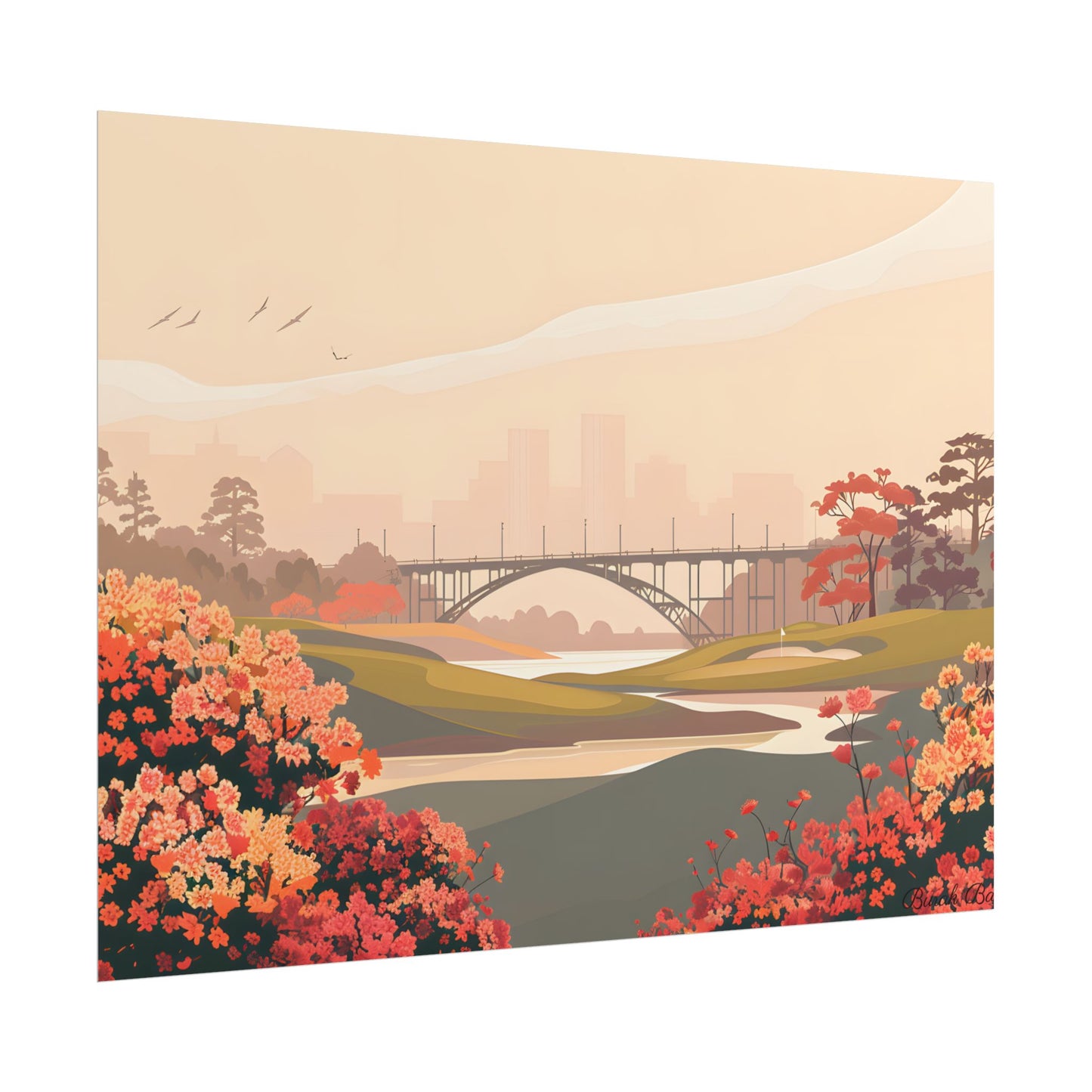 Retro Golf at Augusta: Vintage Illustration - Poster