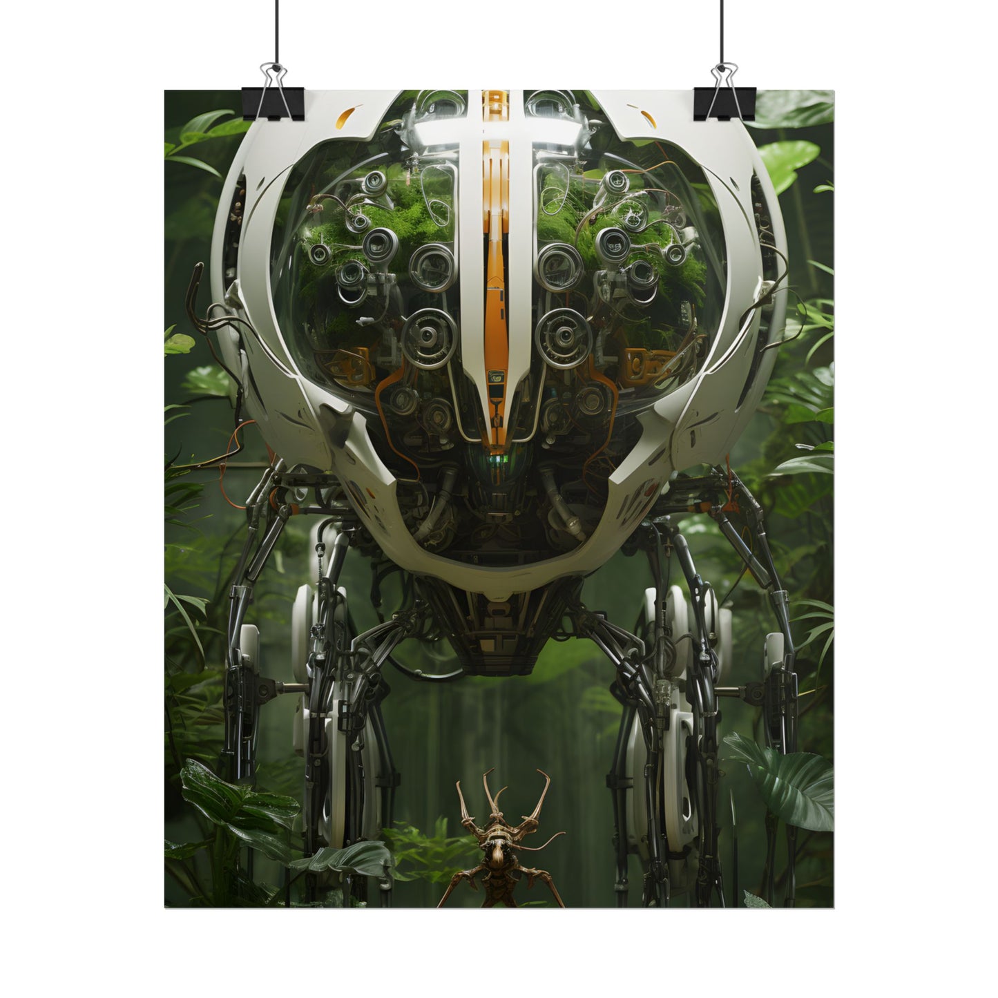 Robotic Wildlife Sanctuary: AI-Operated Nature Reserve Digital Art - Poster