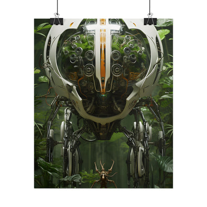 Robotic Wildlife Sanctuary: AI-Operated Nature Reserve Digital Art - Poster