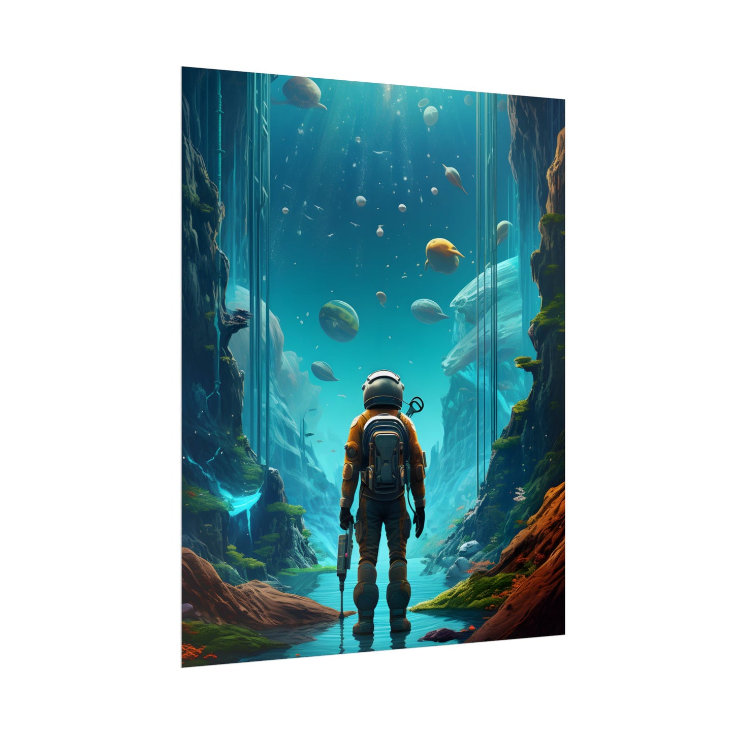 Futuristic Wilderness Explorer: Sci-fi Adventure Artwork - Poster