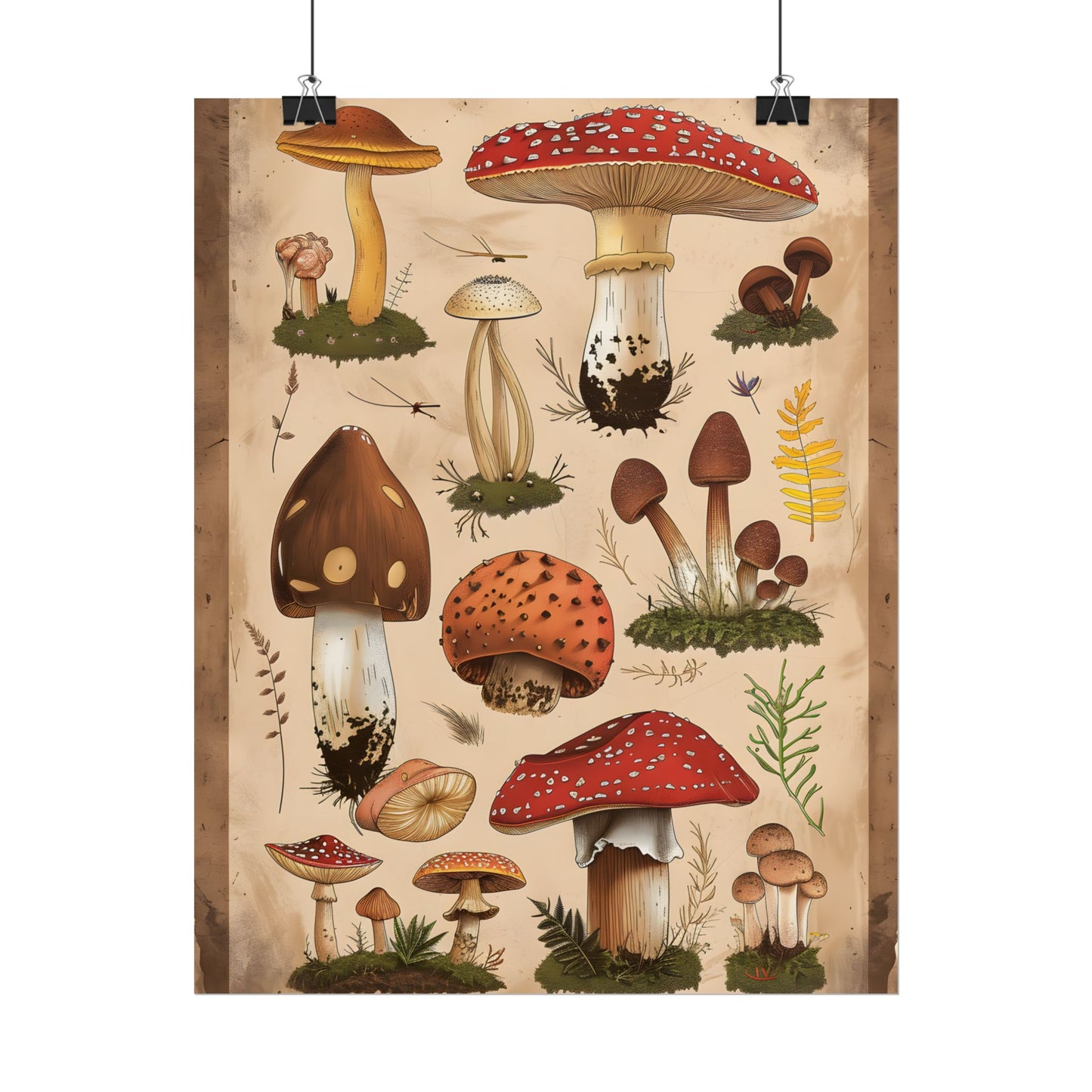 Vibrant Mushroom Species Poster: A Colorful Collection - Poster