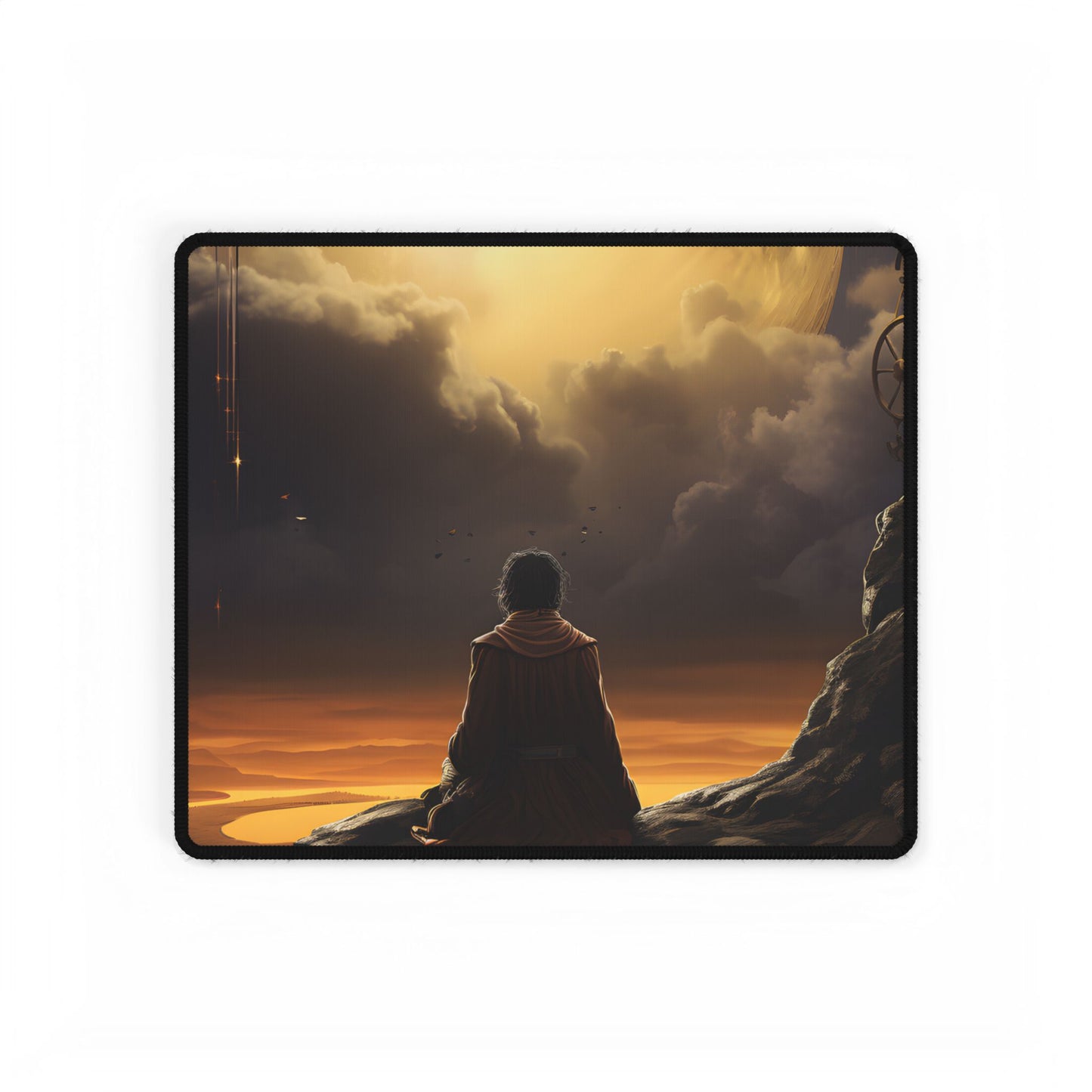 Person in Nature: Holding Tech Device Digital Art - Desk Mat