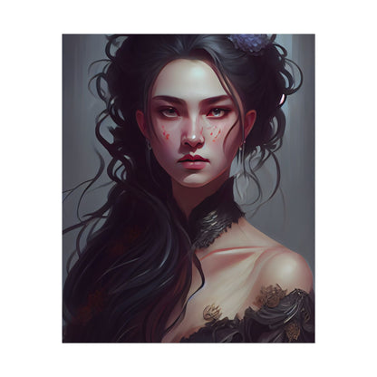 Astonishing Female Portrait: Dr. Black Hair Elegance - Poster