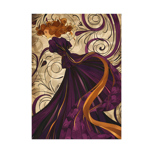 Art Nouveau Masterpiece: Elegant Geometric Design - Poster