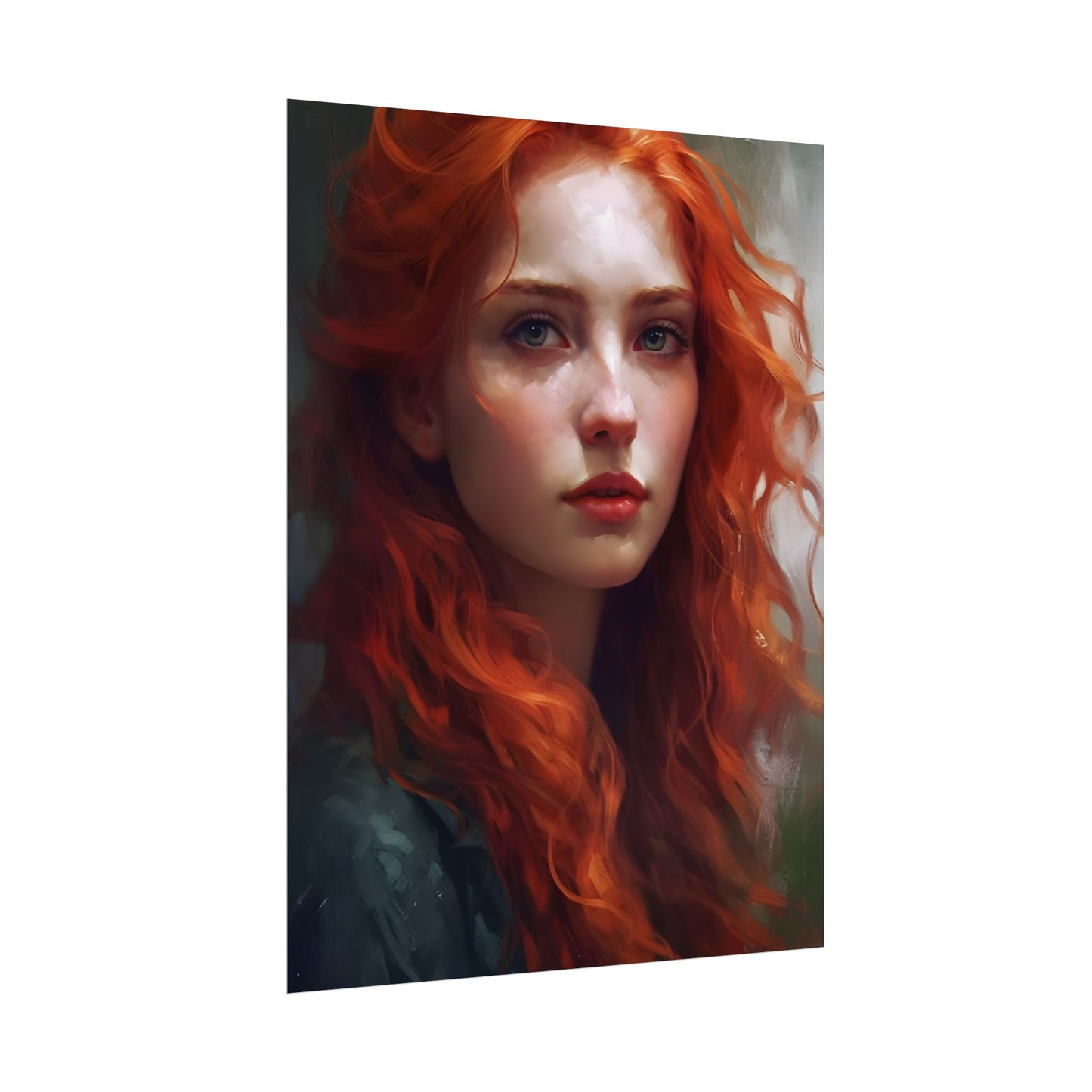 Astonishing Redhead Portrait: Female Artwork - Poster
