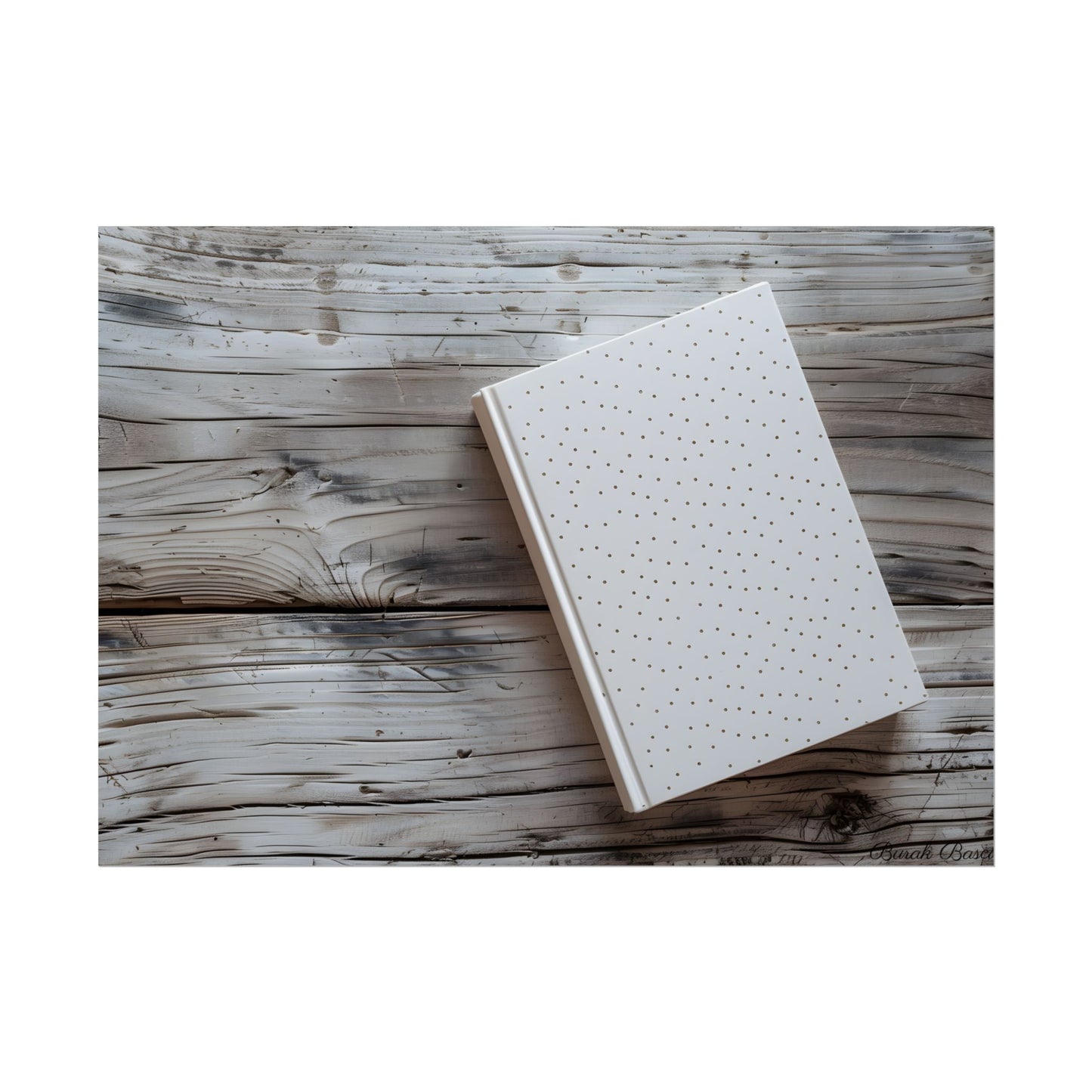 Minimalist Notebook with Embossed Dot Pattern: Unique Stationery Art - Poster