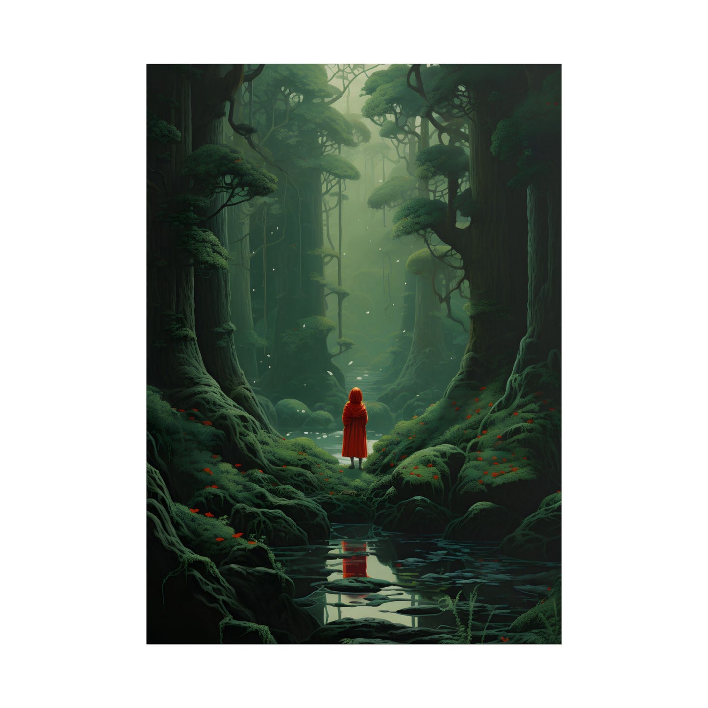 Casual Outdoors: Person in Nature Artwork - Poster