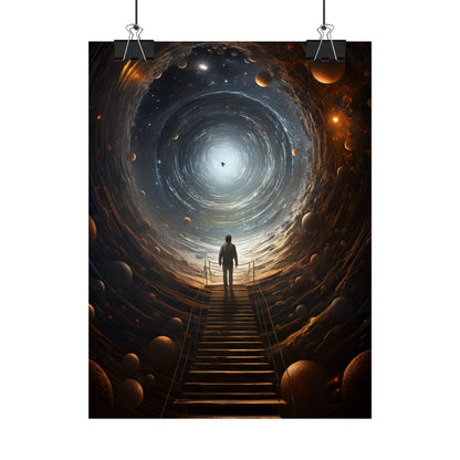 Space-Time Explorer: Intrepid Journey in Black and White - Poster