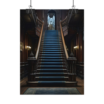 Haunted Gothic Mansion: Spooky Victorian Atmosphere Artwork - Poster