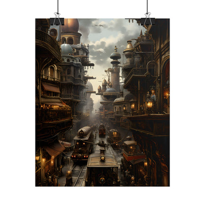 Steampunk Cityscape: Industrial Marvel Artwork - Poster