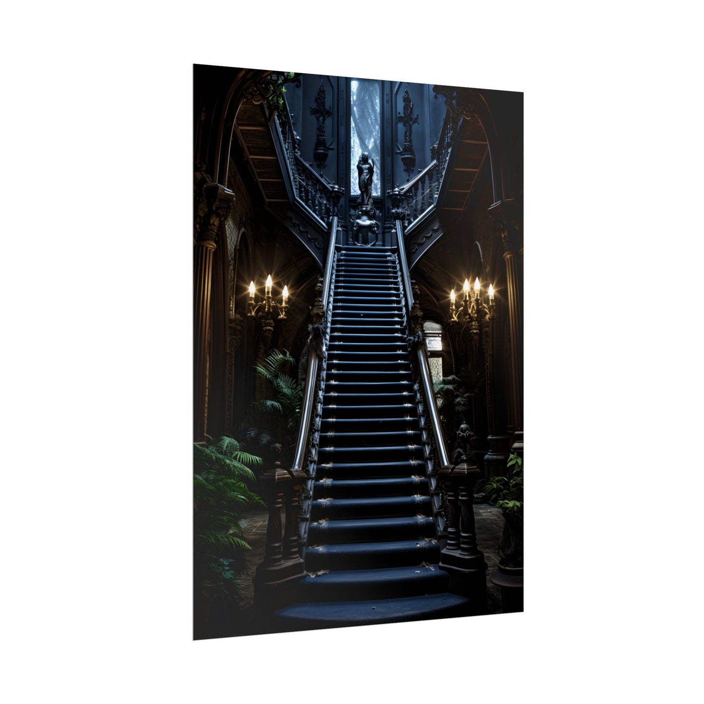 Haunted Victorian Mansion Mystery: Spooky Gothic Artwork - Poster