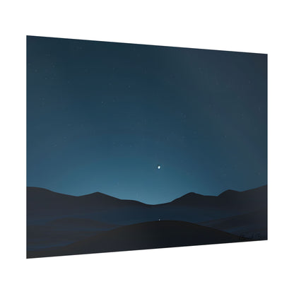 Minimalist Night Sky: Abstract Starry Art - Poster