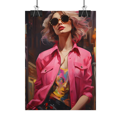 Urban Fashionista: City Chic Style Portrait - Poster