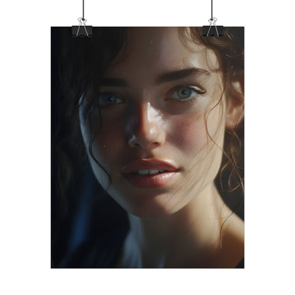 Smiling Portrait of a Woman: Close-Up Art - Poster