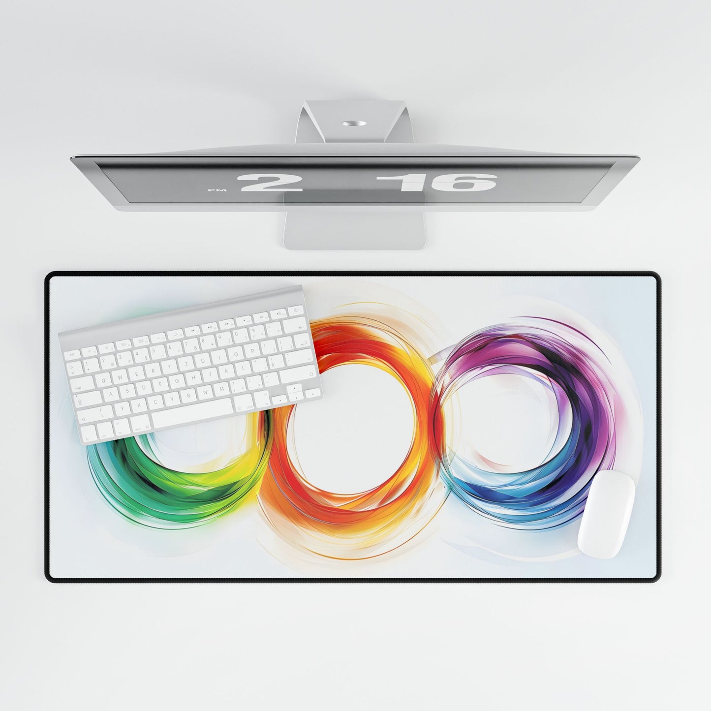 Colorful Swirls: Graphic Art Design - Desk Mat