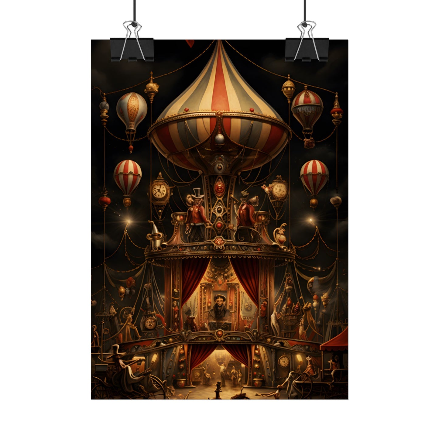 Whimsical Clockwork Circus: A Fantastical Artwork - Poster