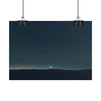 Minimalist Night Sky: Celestial Artwork with Stars and Palette - Poster