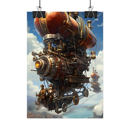 Steam Powered Sky-Liner Thrill Ride: Steampunk Race on Colum - Poster