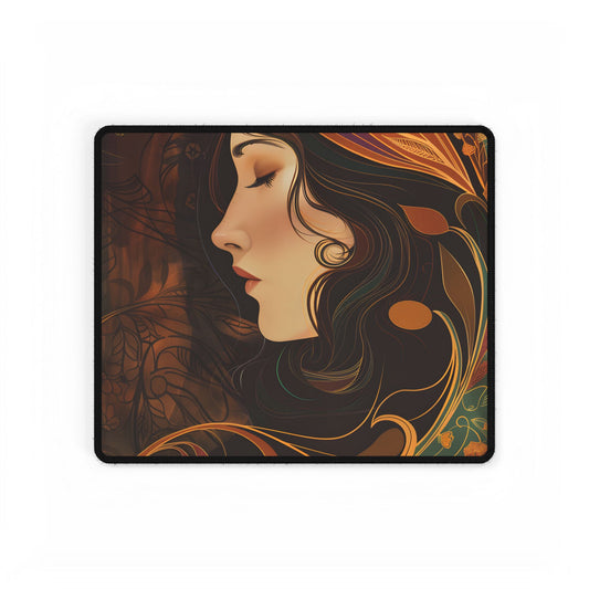 Vintage Art Nouveau Poster: Elegant Design - Desk Mat