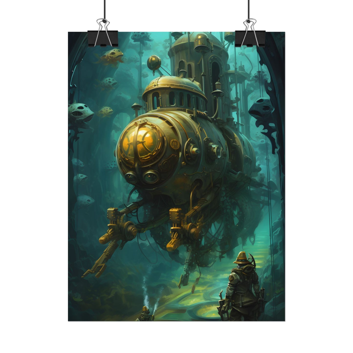 Underwater Steampunk Adventure: A Hero's Quest for Discovery - Poster