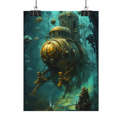 Underwater Steampunk Adventure: A Hero's Quest for Discovery - Poster