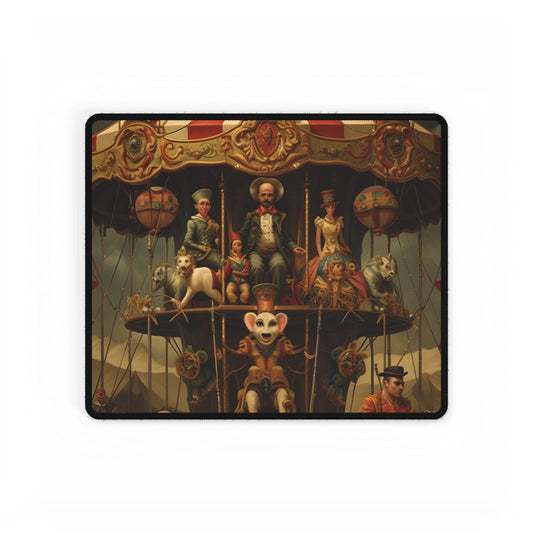 Whimsical Fantastical Clockwork Circus Art: A Unique Digital Artwork - Desk Mat