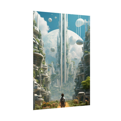 Dystopian Utopia: Futuristic Cityscape Under Oppression - Poster