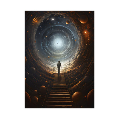 Space-Time Explorer: Intrepid Journey in Black and White - Poster