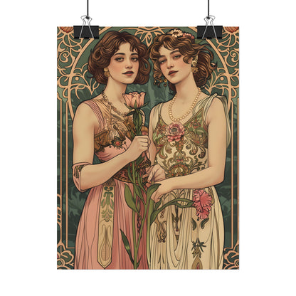 Women in Harmony: Primrose Bloom Artwork - Poster