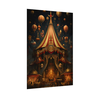Whimsical Clockwork Circus: Fantastical Art with Vibrant Details - Poster